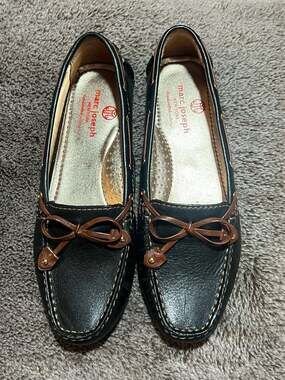 Marc Joseph New York Women's Cypress Hill Black Leather Driving Loafer Size 7.5